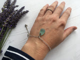 Seafoam Seaham Sea Glass Bracelet - Star Charm 7” plus 1” Sterling