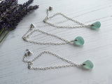 Seafoam Seaham Sea Glass Bracelet - Star Charm 7” plus 1” Sterling