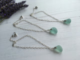 Seafoam Seaham Sea Glass Bracelet - Star Charm 7” plus 1” Sterling