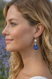 Royal Blue Japanese Sea Glass Ohajiki Earrings