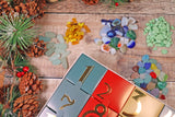 Sea Glass Advent Calendar 24 Days - 2 Pieces of Jewellery & Mudlarking Treasures