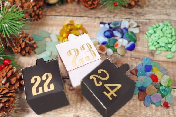 Sea Glass Advent Calendar 24 Days - 2 Pieces of Jewellery & Mudlarking Treasures