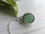 Sea Glass Codd Marble Gecko Lizard Pendant