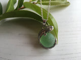Sea Glass Codd Marble Gecko Lizard Pendant