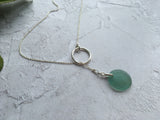 Japanese Ohajiki Y Chain Necklace - Sea Foam