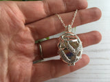 ULTRA Rare German Sea Glass Marble, Beach Marble in Oval Locket