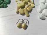 Waterdrop Earrings - Yellow Milk Sea Glass