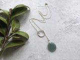 Japanese Ohajiki Y Chain Necklace - Grey