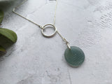 Japanese Ohajiki Y Chain Necklace - Grey