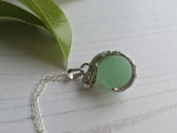 Sea Glass Codd Marble Gecko Lizard Pendant