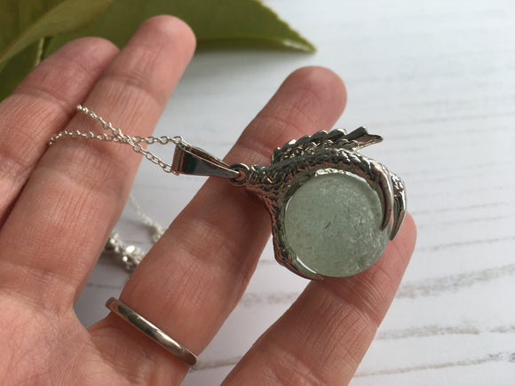 Codd Sea Glass Marble - Dragon Claw Pendant