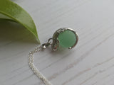 Sea Glass Codd Marble Gecko Lizard Pendant
