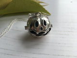 Sea Glass Marble Pumpkin Halloween Pendant