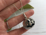 Sea Glass Marble Pumpkin Halloween Pendant