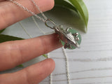 Sea Glass Codd Marble Gecko Lizard Pendant