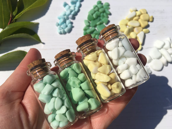 SPECIAL - Bottled Seaham Milk Sea Glass - Set of 4