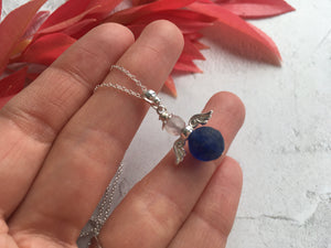 Guardian Angel Bead Pendant, Blue and White 2, Sterling Silver Mudlarking Beads