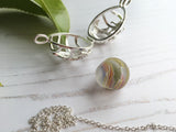 ULTRA Rare German Sea Glass Marble, Beach Marble in Oval Locket