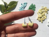 Waterdrop Earrings - Yellow Milk Sea Glass