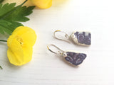 Scottish Sea pottery earrings - Purple Spongeware