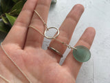 Japanese Ohajiki Y Chain Necklace - Sea Foam