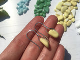 Wave Earrings - Yellow Milk Sea Glass From Seaham