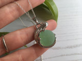 Sea Glass Codd Marble Gecko Lizard Pendant