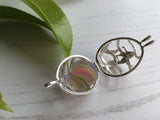 ULTRA Rare German Sea Glass Marble, Beach Marble in Oval Locket