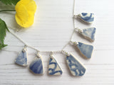 Sea Pottery Blue Necklace - Watercolour 18” Sterling Silver