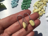 Wave Earrings - Yellow Milk Sea Glass From Seaham