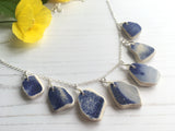 Sea Pottery Midnight Blue Necklace - 18” Sterling Chain