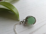 Sea Glass Codd Marble Gecko Lizard Pendant