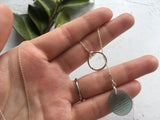 Japanese Ohajiki Y Chain Necklace - Grey