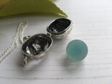 Sea Glass Marble Pumpkin Halloween Pendant