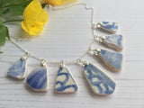 Sea Pottery Blue Necklace - Watercolour 18” Sterling Silver