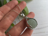 Sea Glass Codd Marble - Holding Hands Pendant