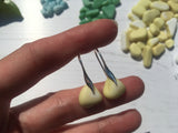 Wave Earrings - Yellow Milk Sea Glass From Seaham