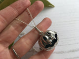 Sea Glass Marble Pumpkin Halloween Pendant