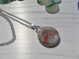 ULTRA RARE Japanese Sea Glass Ohajiki with hand symbol, Flat Marble Necklace, Beach Found Japan Sea Glass