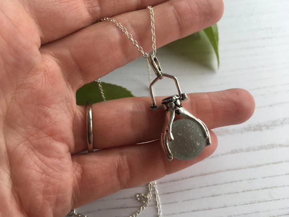 Sea Glass Codd Marble - Holding Hands 2 Pendant