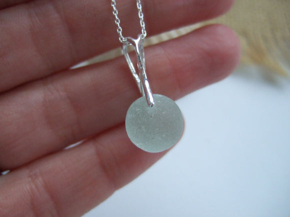 sea glass marble in sterling silver