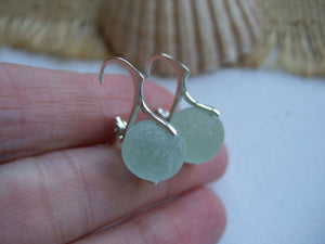 petite lever back sea glass marble earrings