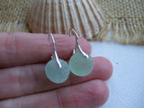 Genuine Beach Glass Marble Earrings, Sterling Silver Lever Backs