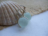 Genuine Beach Glass Marble Earrings, Sterling Silver Lever Backs