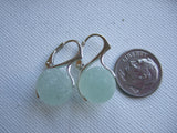 Genuine Beach Glass Marble Earrings, Sterling Silver Lever Backs