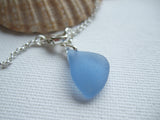 Bracelet with Light Blue Sea Glass Pendant, sterling silver 8.5"