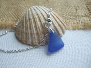 scottish blue sea glass pendant on bracelet