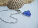Scottish Blue Sea Glass Bracelet, sterling silver 8.5"
