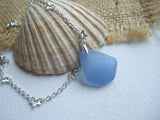 star chain bracelet with blue sea glass pendant