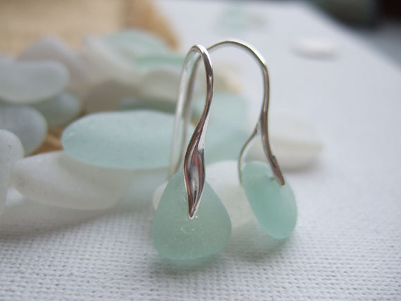 scottish sea glass earrings wave shape